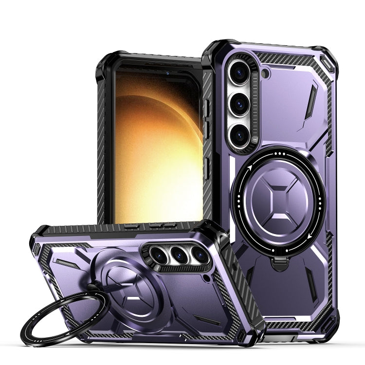 For Samsung Galaxy S24 5G Armor Series Holder Phone Case(Light Purple) - Galaxy S24 5G Cases by PMC Jewellery | Online Shopping South Africa | PMC Jewellery