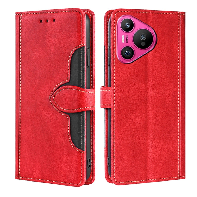 For Huawei Pura 70 5G Skin Feel Magnetic Buckle Leather Phone Case(Red) - free shipping - PMC Jewellery - Order now!