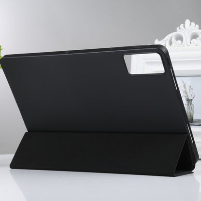 For Xiaomi Redmi Pad SE 2023 Three-fold Holder Flip Tablet Leather Case(Black) - More Tablet Cases by PMC Jewellery | Online Shopping South Africa | PMC Jewellery