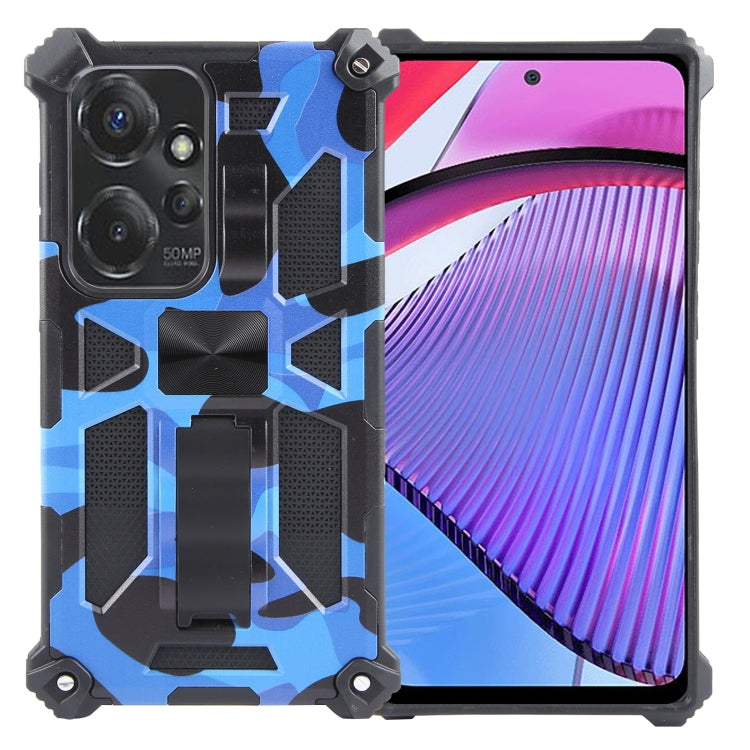 For Motorola Moto G Power 5G 2024 Camouflage Armor Kickstand TPU + PC Magnetic Phone Case(Dark Blue) - Motorola Cases by PMC Jewellery | Online Shopping South Africa | PMC Jewellery | Buy Now Pay Later Mobicred