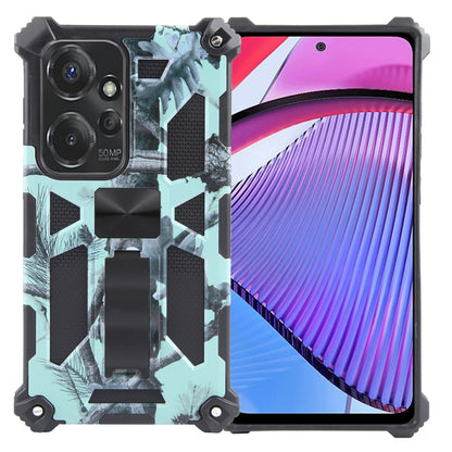 For Motorola Moto G Power 5G 2024 Camouflage Armor Kickstand TPU + PC Magnetic Phone Case(Mint Green) - Motorola Cases by PMC Jewellery | Online Shopping South Africa | PMC Jewellery | Buy Now Pay Later Mobicred