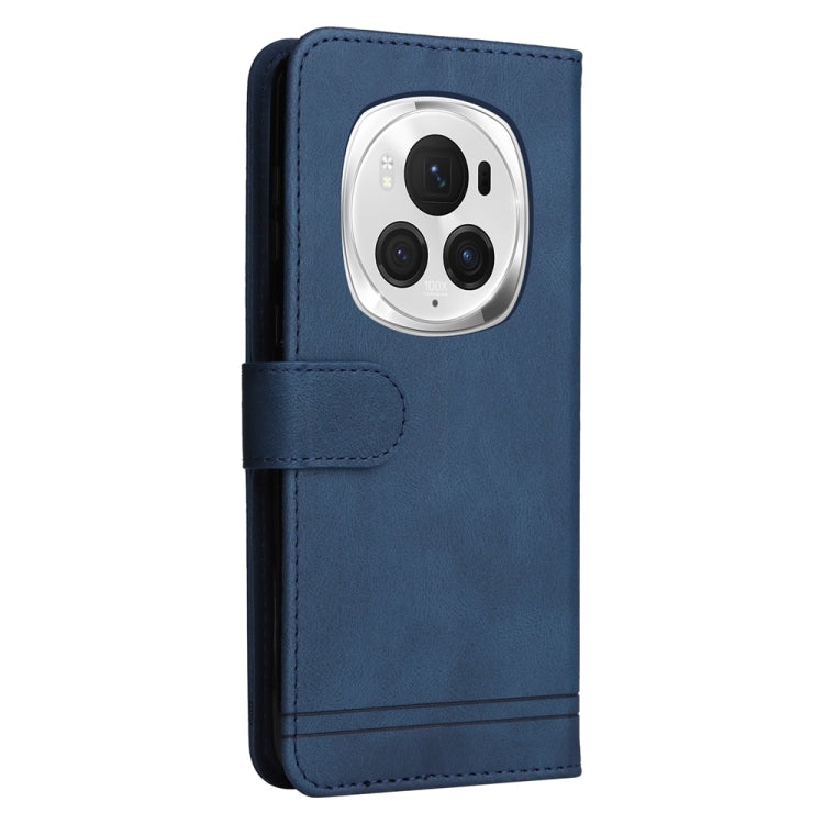 For Honor Magic6 Pro Skin Feel Life Tree Metal Button Leather Phone Case(Blue) - Honor Cases by PMC Jewellery | Online Shopping South Africa | PMC Jewellery | Buy Now Pay Later Mobicred