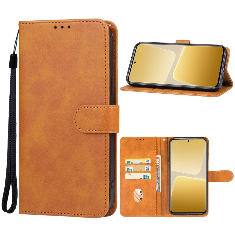 For Xiaomi 13T Leather Phone Case(Brown) - Xiaomi Cases by PMC Jewellery | Online Shopping South Africa | PMC Jewellery | Buy Now Pay Later Mobicred