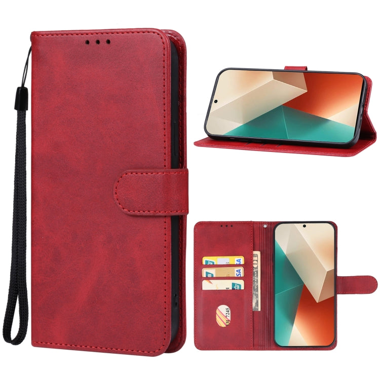 For Xiaomi Redmi Note 13 5G Leather Phone Case(Red) - Xiaomi Cases by PMC Jewellery | Online Shopping South Africa | PMC Jewellery | Buy Now Pay Later Mobicred