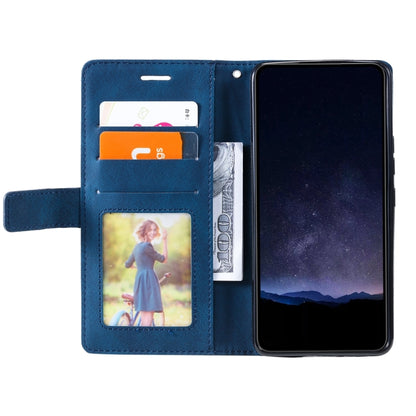 For Xiaomi Redmi 13C Skin Feel Splicing Leather Phone Case(Blue) - 13C Cases by PMC Jewellery | Online Shopping South Africa | PMC Jewellery