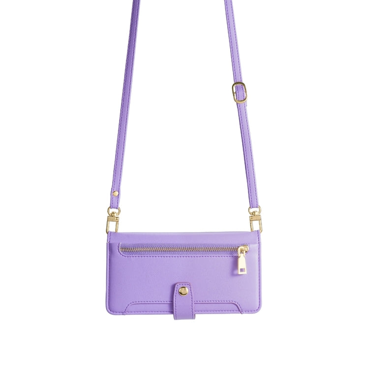 For Nokia C110 4G Lite Sheep Texture Cross-body Zipper Wallet Leather Phone Case(Purple) - Nokia Cases by PMC TechLife | Online Shopping South Africa | PMC TechLife | Buy Now Pay Later Mobicred
