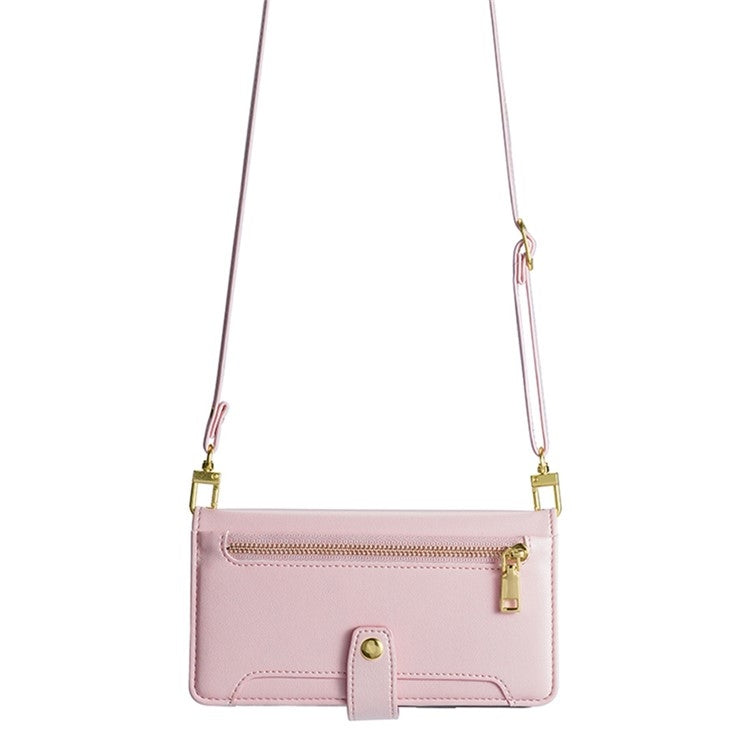 For Samsung Galaxy S24 Ultra 5G Sheep Texture Cross-body Zipper Wallet Leather Phone Case(Pink) - Galaxy S24 Ultra 5G Cases by PMC Jewellery | Online Shopping South Africa | PMC Jewellery | Buy Now Pay Later Mobicred