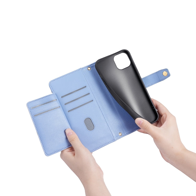 For OnePlus Nord CE3 5G Sheep Texture Cross-body Zipper Wallet Leather Phone Case(Blue) - OnePlus Cases by PMC TechLife | Online Shopping South Africa | PMC TechLife | Buy Now Pay Later Mobicred
