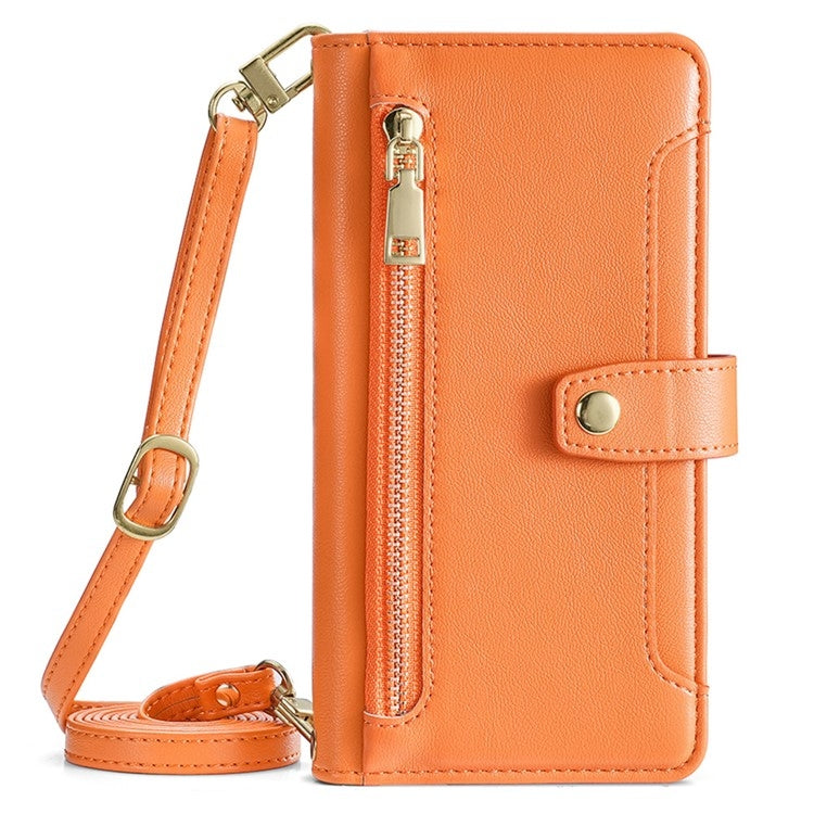 For OnePlus Ace 3 Pro 5G Sheep Texture Cross-body Zipper Wallet Leather Phone Case(Orange) - OnePlus Cases by PMC TechLife | Online Shopping South Africa | PMC TechLife | Buy Now Pay Later Mobicred