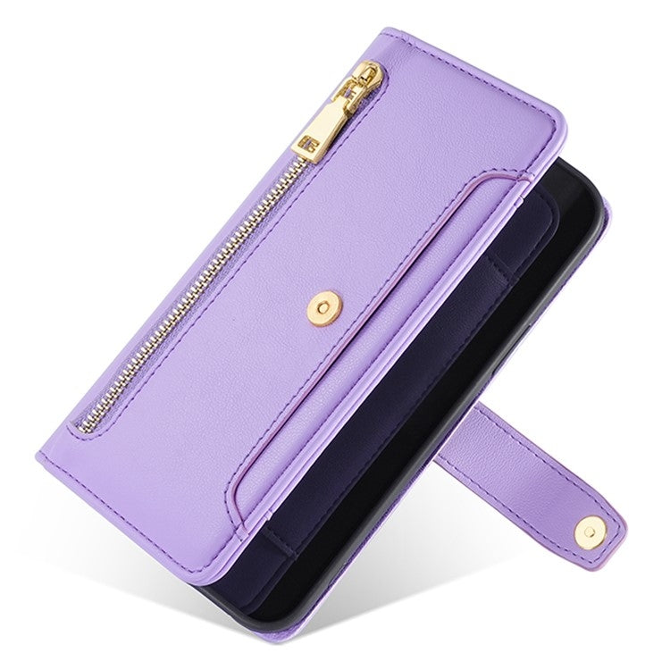 For OnePlus Ace 3 Pro 5G Sheep Texture Cross-body Zipper Wallet Leather Phone Case(Purple) - OnePlus Cases by PMC TechLife | Online Shopping South Africa | PMC TechLife | Buy Now Pay Later Mobicred