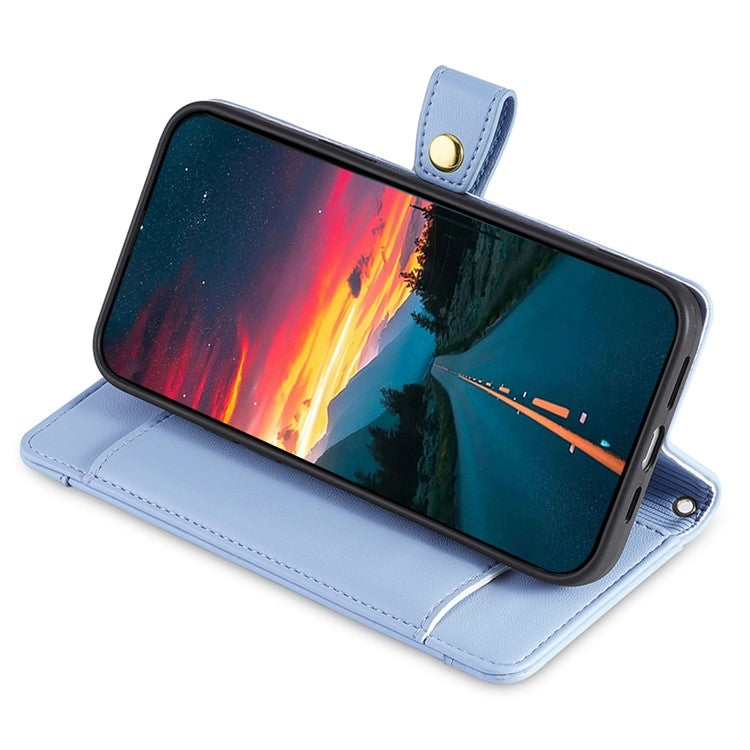 For OnePlus Nord CE 4 Lite 5G Sheep Texture Cross-body Zipper Wallet Leather Phone Case(Blue) - OnePlus Cases by PMC TechLife | Online Shopping South Africa | PMC TechLife | Buy Now Pay Later Mobicred