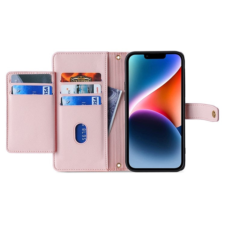 For Huawei nova 12i 4G Sheep Texture Cross-body Zipper Wallet Leather Phone Case(Pink) - Huawei Cases by PMC TechLife | Online Shopping South Africa | PMC TechLife | Buy Now Pay Later Mobicred