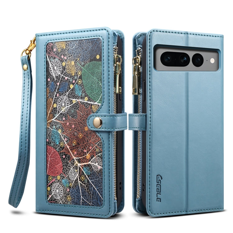 For Google Pixel 8 ESEBLE Star Series Lanyard Zipper Wallet RFID Leather Case(Blue) - Google Cases by ESEBLE | Online Shopping South Africa | PMC TechLife | Buy Now Pay Later Mobicred