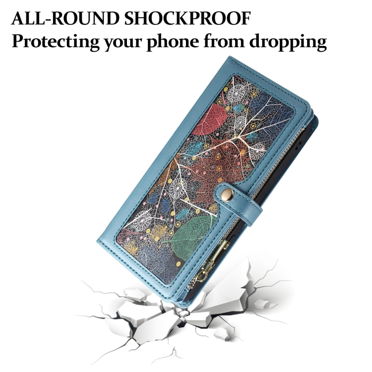 For Google Pixel 8 ESEBLE Star Series Lanyard Zipper Wallet RFID Leather Case(Blue) - Google Cases by ESEBLE | Online Shopping South Africa | PMC TechLife | Buy Now Pay Later Mobicred