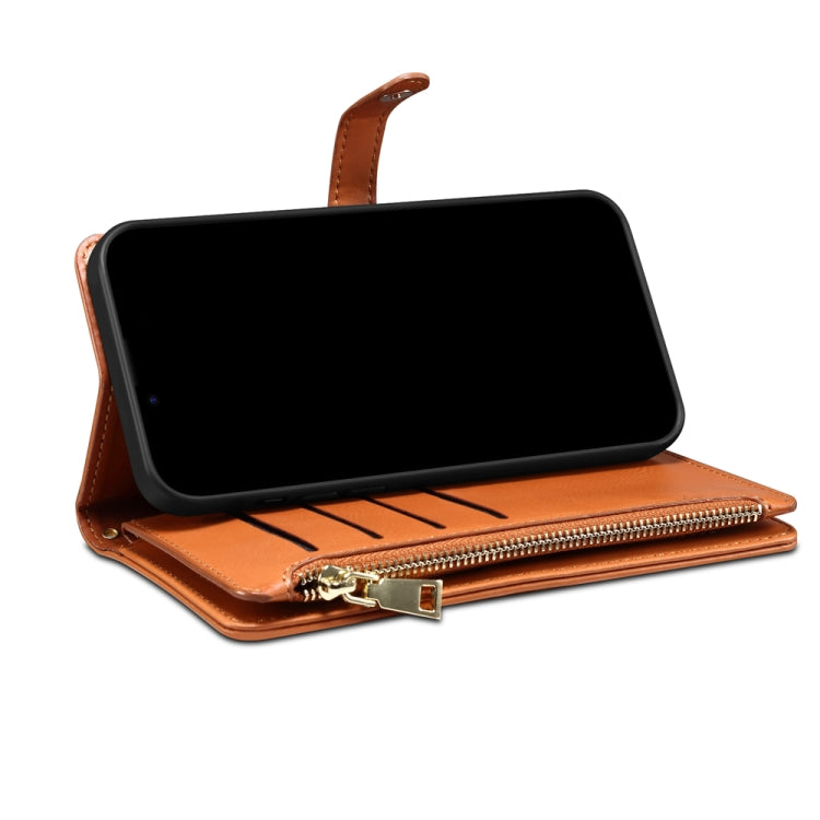 For Google Pixel 7a ESEBLE Star Series Lanyard Zipper Wallet RFID Leather Case(Brown) - Google Cases by ESEBLE | Online Shopping South Africa | PMC TechLife | Buy Now Pay Later Mobicred