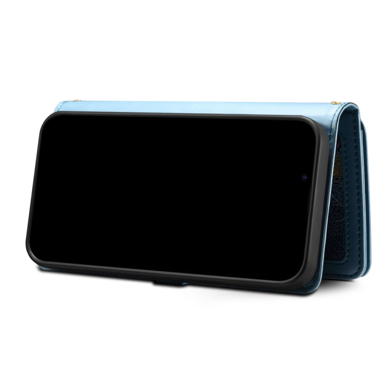 For Google Pixel 7a ESEBLE Star Series Lanyard Zipper Wallet RFID Leather Case(Blue) - Google Cases by ESEBLE | Online Shopping South Africa | PMC TechLife | Buy Now Pay Later Mobicred