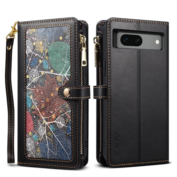 For Google Pixel 7a ESEBLE Star Series Lanyard Zipper Wallet RFID Leather Case(Black) - free shipping - PMC TechLife - Order now!