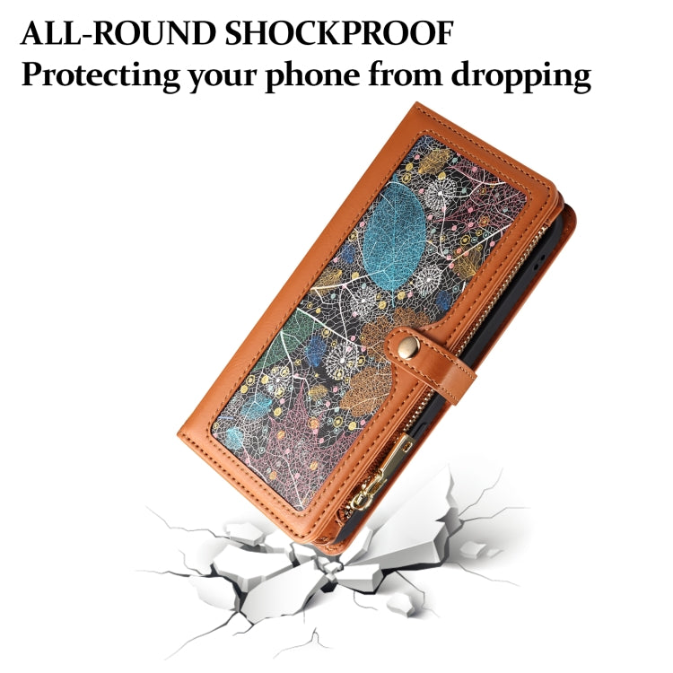 For Google Pixel 8 Pro ESEBLE Star Series Lanyard Zipper Wallet RFID Leather Case(Brown) - Google Cases by ESEBLE | Online Shopping South Africa | PMC TechLife | Buy Now Pay Later Mobicred