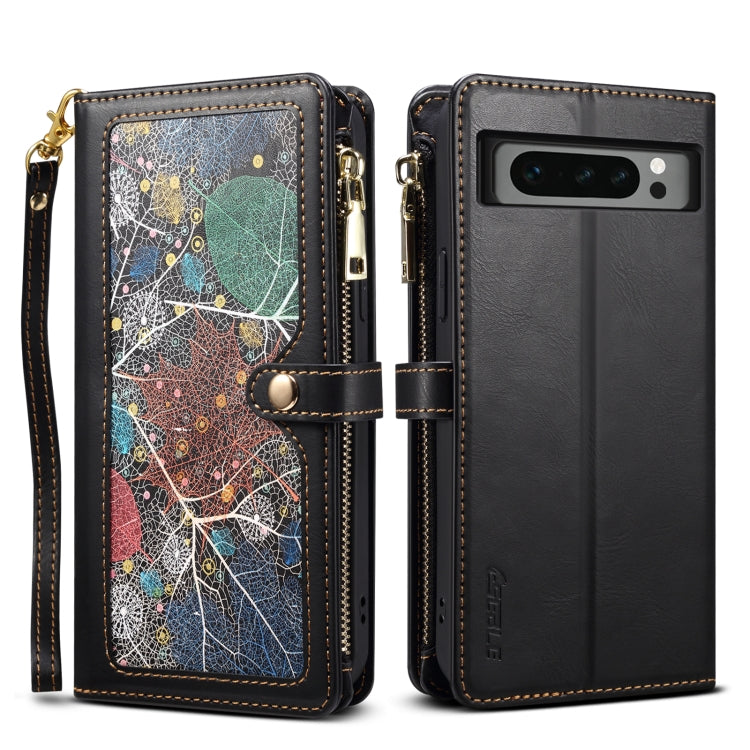 For Google Pixel 8 Pro ESEBLE Star Series Lanyard Zipper Wallet RFID Leather Case(Black) - Google Cases by ESEBLE | Online Shopping South Africa | PMC TechLife | Buy Now Pay Later Mobicred