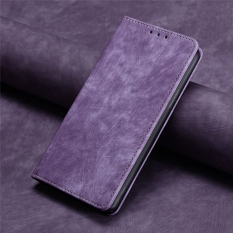 For Honor Magic6 Pro RFID Anti-theft Brush Magnetic Leather Phone Case(Purple) - Honor Cases by PMC Jewellery | Online Shopping South Africa | PMC Jewellery | Buy Now Pay Later Mobicred