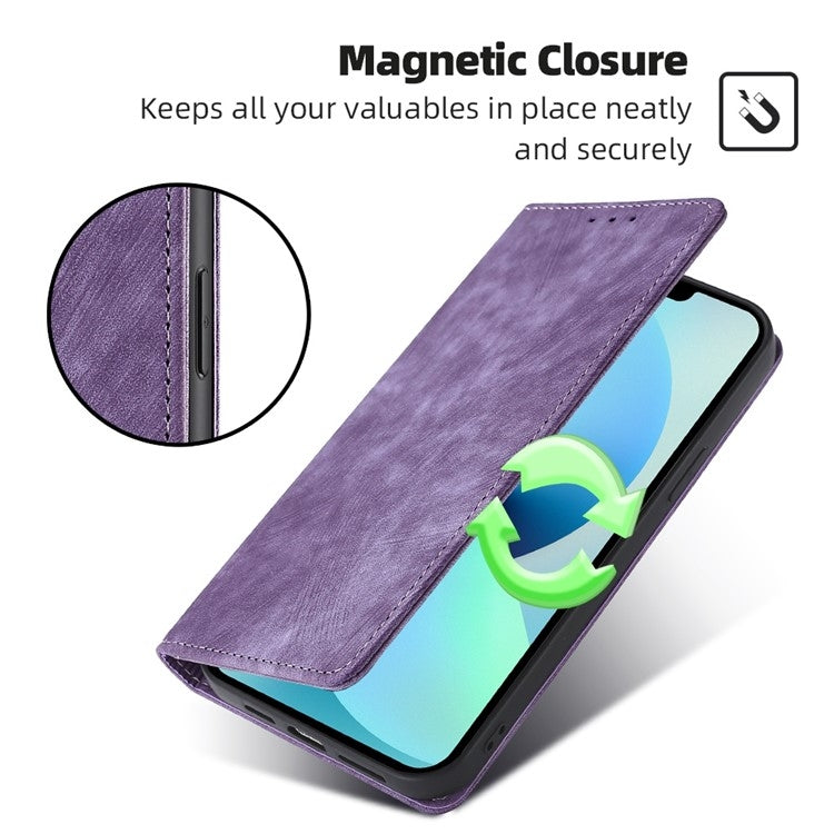 For Huawei Pura 70 Ultra RFID Anti-theft Brush Magnetic Leather Phone Case(Purple) - Huawei Cases by PMC Jewellery | Online Shopping South Africa | PMC Jewellery | Buy Now Pay Later Mobicred