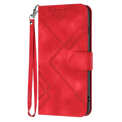 For Xiaomi Redmi Note 12 Pro+ 4G/5G Global Line Pattern Skin Feel Leather Phone Case(Red) - Xiaomi Cases by PMC Jewellery | Online Shopping South Africa | PMC Jewellery | Buy Now Pay Later Mobicred