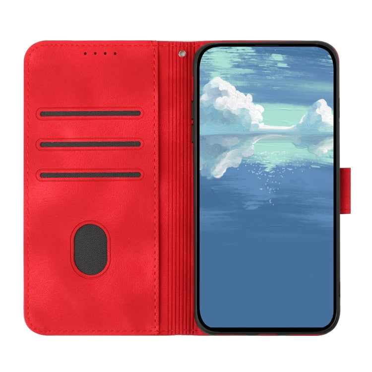 For Xiaomi Redmi Note 12 Pro+ 4G/5G Global Line Pattern Skin Feel Leather Phone Case(Red) - Xiaomi Cases by PMC Jewellery | Online Shopping South Africa | PMC Jewellery | Buy Now Pay Later Mobicred