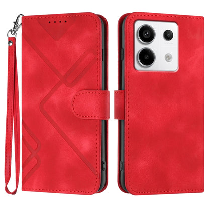 For Xiaomi Redmi Note 13 Pro 4G Line Pattern Skin Feel Leather Phone Case(Red) - Note 13 Pro Cases by PMC Jewellery | Online Shopping South Africa | PMC Jewellery | Buy Now Pay Later Mobicred