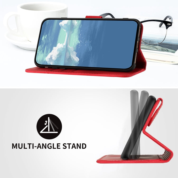 For Xiaomi Redmi Note 13 4G Line Pattern Skin Feel Leather Phone Case(Red) - Note 13 Cases by PMC TechLife | Online Shopping South Africa | PMC TechLife | Buy Now Pay Later Mobicred