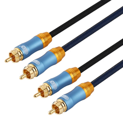 EMK 2 x RCA Male to 2 x RCA Male Gold Plated Connector Nylon Braid Coaxial Audio Cable for TV / Amplifier / Home Theater / DVD, Cable Length:1m(Dark Blue) - Audio Optical Cables by EMK | Online Shopping South Africa | PMC Jewellery | Buy Now Pay Later Mobicred