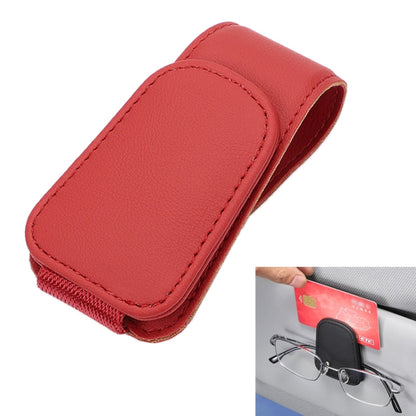 Car Sun Visor Glasses Holder Multifunctional Card Clip Storage Rack(Red) - Sunglasses & Glasses Clips by PMC Jewellery | Online Shopping South Africa | PMC Jewellery | Buy Now Pay Later Mobicred