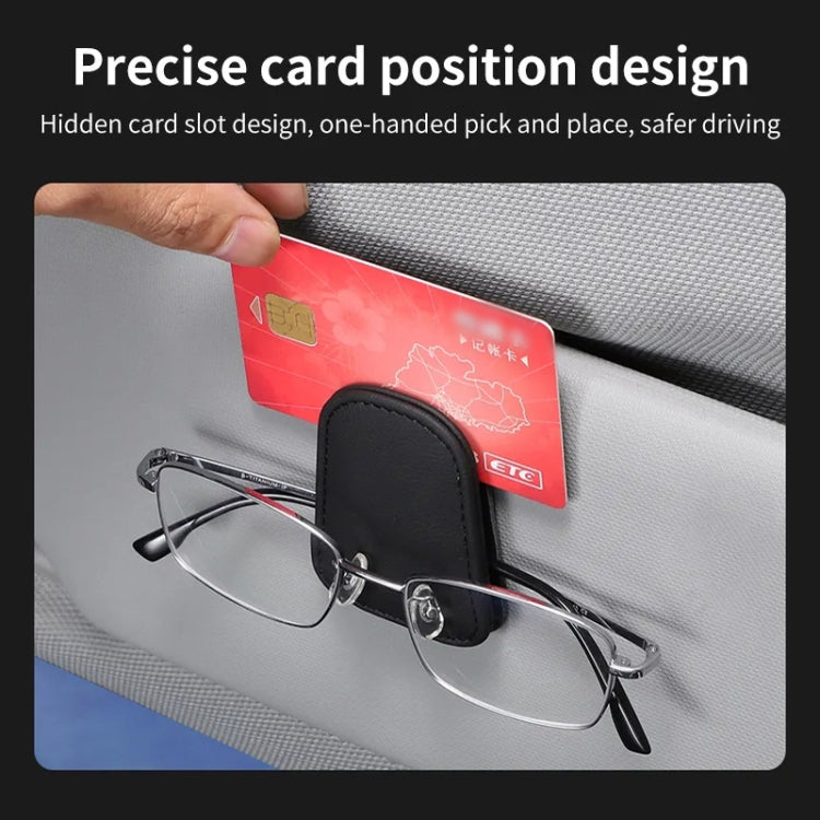 Car Sun Visor Glasses Holder Multifunctional Card Clip Storage Rack(Wine Red) - Sunglasses & Glasses Clips by PMC Jewellery | Online Shopping South Africa | PMC Jewellery | Buy Now Pay Later Mobicred