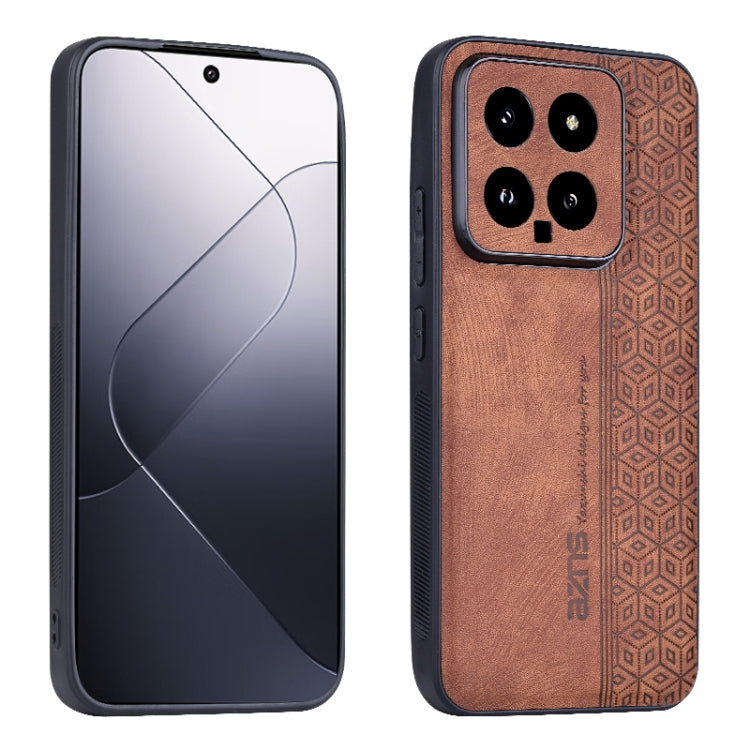 For Xiaomi 14 AZNS 3D Embossed Skin Feel Phone Case(Brown) - 14 Cases by AZNS | Online Shopping South Africa | PMC Jewellery | Buy Now Pay Later Mobicred