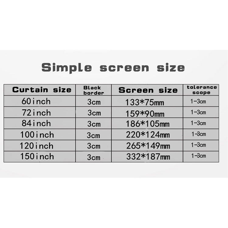 Simple Folding Thin Polyester Projector Film Curtain, Size:150 inch 16:9 - Film Curtains by PMC Jewellery | Online Shopping South Africa | PMC Jewellery | Buy Now Pay Later Mobicred