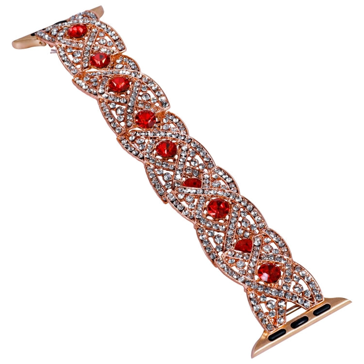 Diamonds Twist Metal Watch Band For Apple Watch Ultra 2 49mm(Rose Gold Red) - free shipping - PMC TechLife - Order now!
