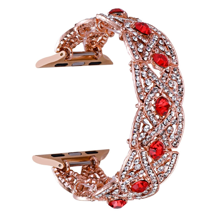 Diamonds Twist Metal Watch Band For Apple Watch Series 10 46mm(Rose Gold Red) - free shipping - PMC TechLife - Order now!
