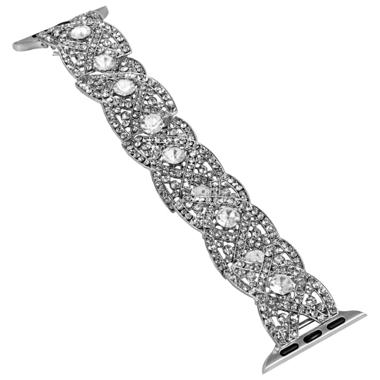 Diamonds Twist Metal Watch Band For Apple Watch Series 10 46mm(Silver) - free shipping - PMC TechLife - Order now!