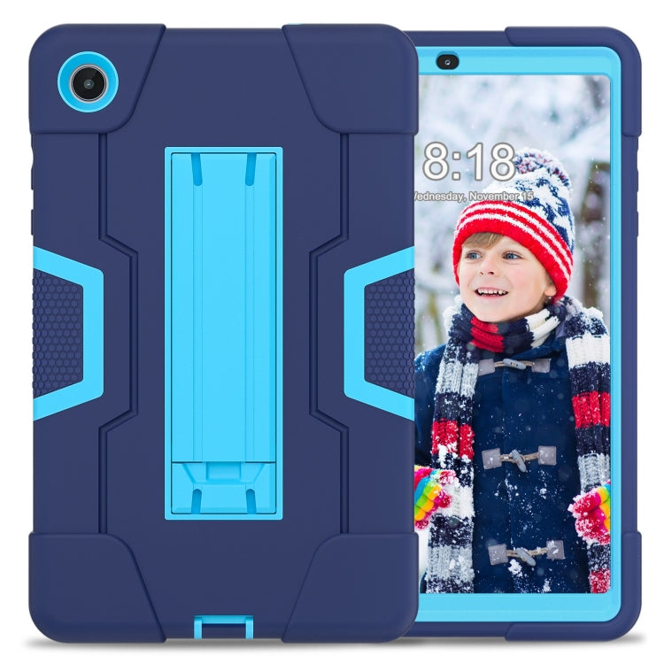 For Lenovo Tab M8 4th Gen Contrast Color Silicone Hybrid PC Tablet Case with Holder(Navy Blue) - Lenovo by PMC TechLife | Online Shopping South Africa | PMC TechLife | Buy Now Pay Later Mobicred