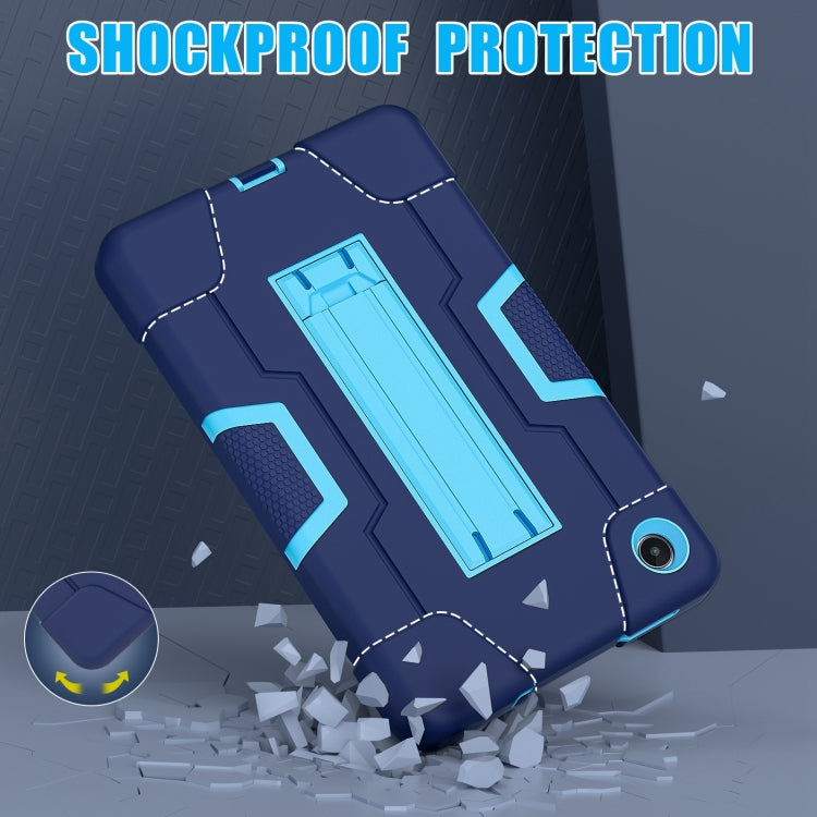 For Lenovo Tab M8 4th Gen Contrast Color Silicone Hybrid PC Tablet Case with Holder(Navy Blue) - Lenovo by PMC TechLife | Online Shopping South Africa | PMC TechLife | Buy Now Pay Later Mobicred