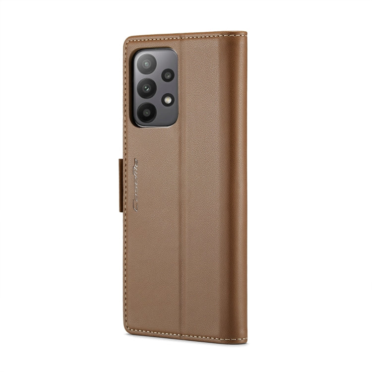 For Samsung Galaxy A23 CaseMe 023 Butterfly Buckle Litchi Texture RFID Anti-theft Leather Phone Case(Brown) - free shipping - PMC TechLife - Order now!