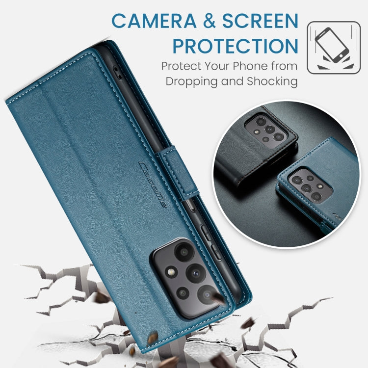 For Samsung Galaxy A23 CaseMe 023 Butterfly Buckle Litchi Texture RFID Anti-theft Leather Phone Case(Blue) - free shipping - PMC TechLife - Order now!