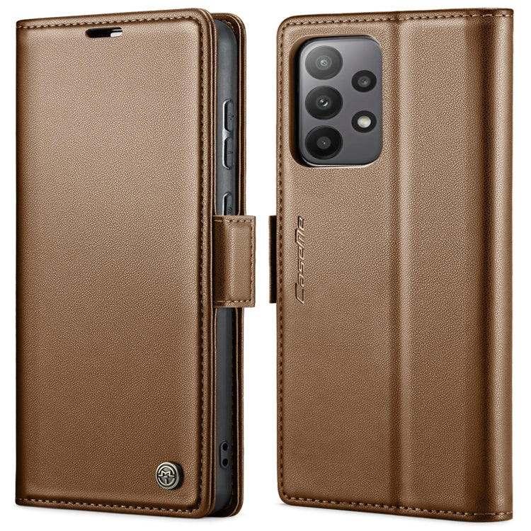 For Samsung Galaxy A33 5G CaseMe 023 Butterfly Buckle Litchi Texture RFID Anti-theft Leather Phone Case(Brown) - free shipping - PMC TechLife - Order now!