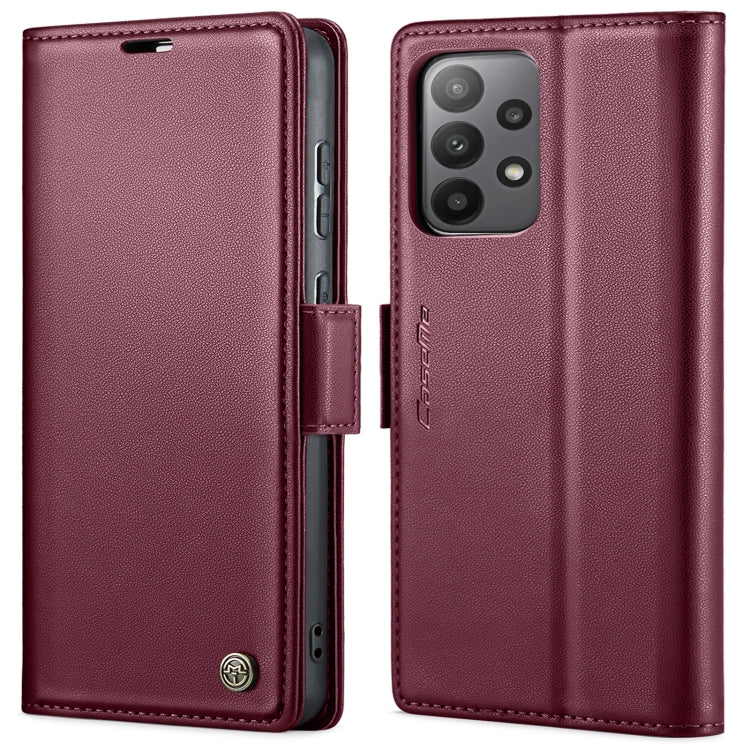 For Samsung Galaxy A33 5G CaseMe 023 Butterfly Buckle Litchi Texture RFID Anti-theft Leather Phone Case(Wine Red) - free shipping - PMC TechLife - Order now!
