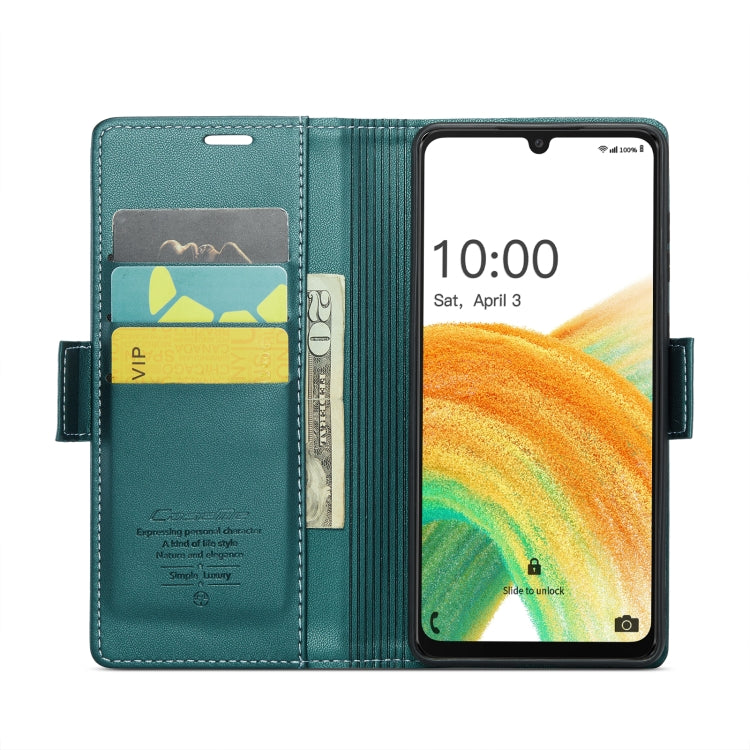 For Samsung Galaxy A33 5G CaseMe 023 Butterfly Buckle Litchi Texture RFID Anti-theft Leather Phone Case(Pearly Blue) - free shipping - PMC TechLife - Order now!