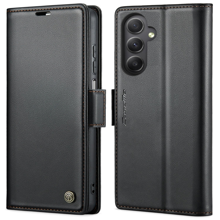 For Samsung Galaxy A34 5G CaseMe 023 Butterfly Buckle Litchi Texture RFID Anti-theft Leather Phone Case(Black) - free shipping - PMC TechLife - Order now!