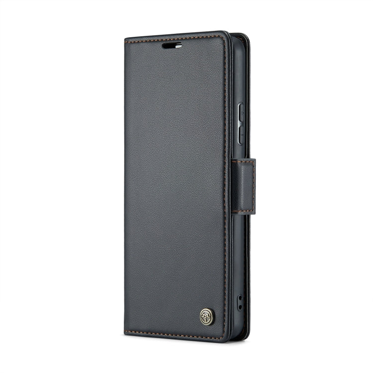 For Samsung Galaxy A34 5G CaseMe 023 Butterfly Buckle Litchi Texture RFID Anti-theft Leather Phone Case(Black) - free shipping - PMC TechLife - Order now!