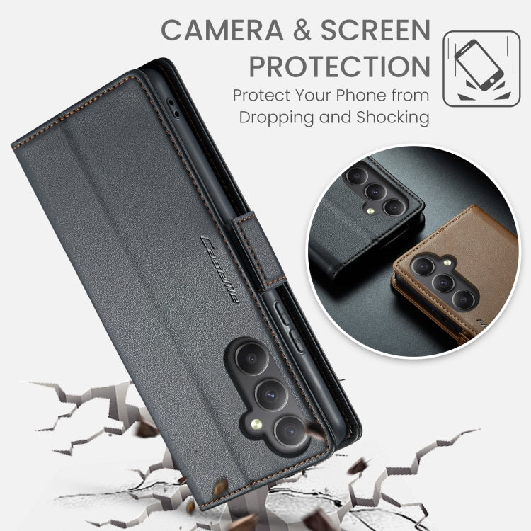 For Samsung Galaxy A34 5G CaseMe 023 Butterfly Buckle Litchi Texture RFID Anti-theft Leather Phone Case(Black) - free shipping - PMC TechLife - Order now!