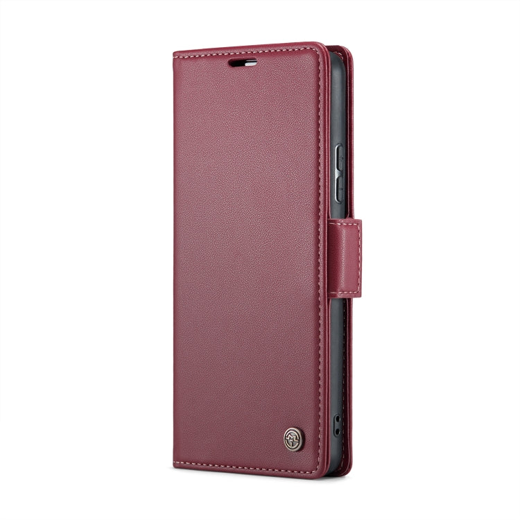 For Samsung Galaxy A34 5G CaseMe 023 Butterfly Buckle Litchi Texture RFID Anti-theft Leather Phone Case(Wine Red) - free shipping - PMC TechLife - Order now!