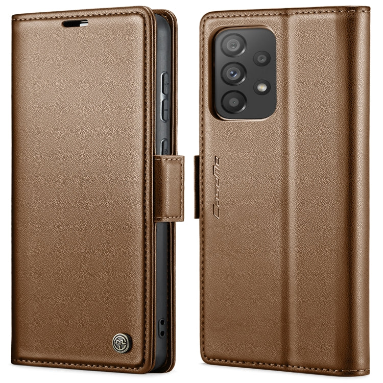 For Samsung Galaxy A73 5G CaseMe 023 Butterfly Buckle Litchi Texture RFID Anti-theft Leather Phone Case(Brown) - free shipping - PMC TechLife - Order now!
