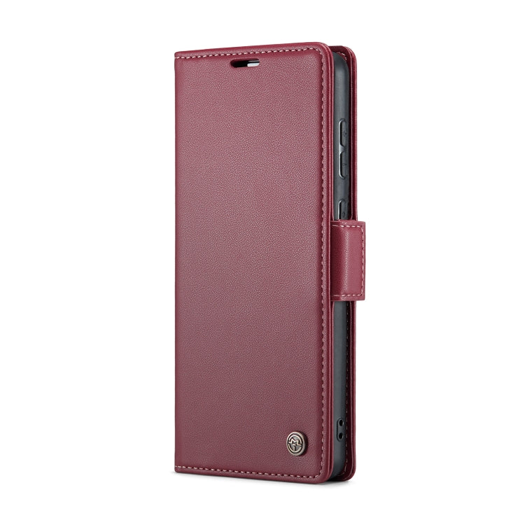 For Samsung Galaxy A73 5G CaseMe 023 Butterfly Buckle Litchi Texture RFID Anti-theft Leather Phone Case(Wine Red) - free shipping - PMC TechLife - Order now!